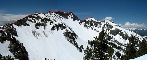 Panorama of Cascade Mountain's Summits