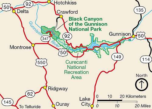 NPS Black Canyon of the Gunnison Area Map