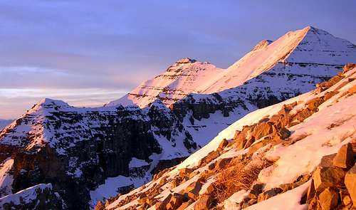 South Summit, 2nd Summit, and Mt Timpanogos at Sunset