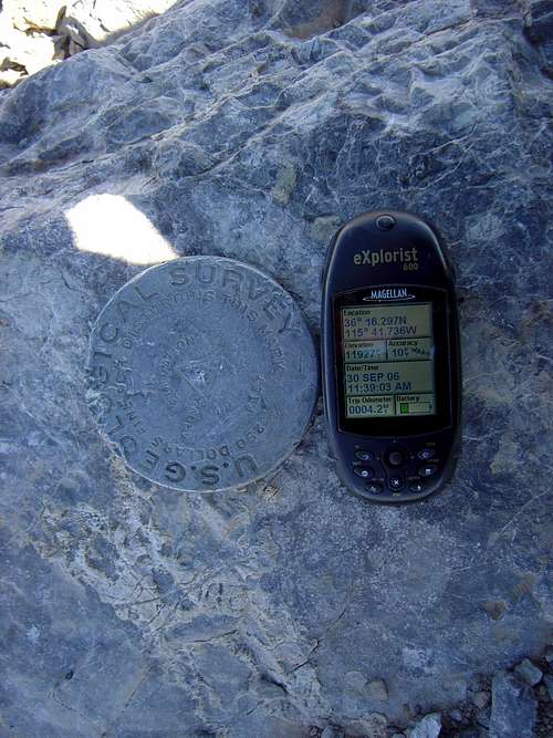 USGS marker and GPS
