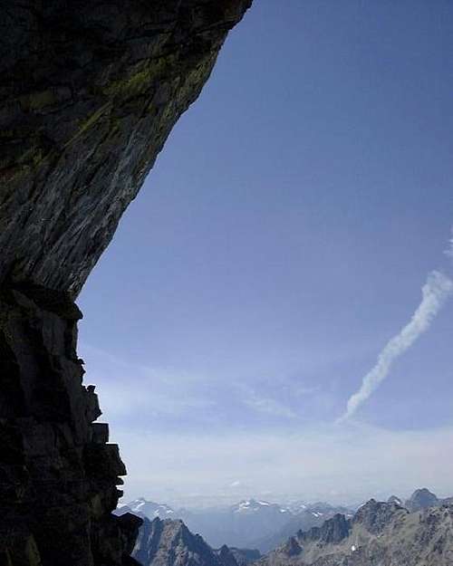 A large gendarme on the ridge...