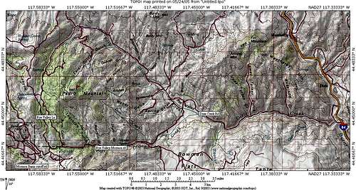 Map of Pedro Mtn area