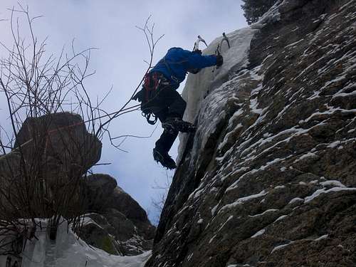 Jim Climbing an Ice Bulge