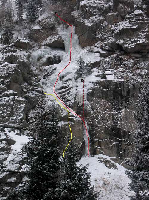 Ice Routes in Boulder Canyon