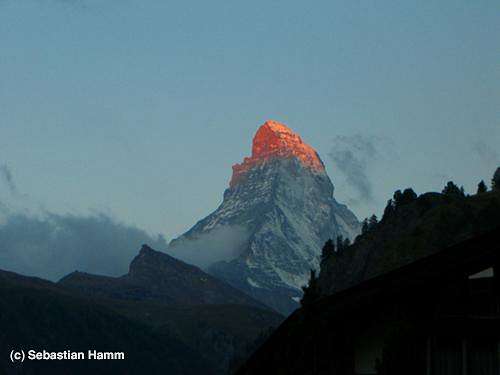 Matterhorn touched by the first rays of the sun