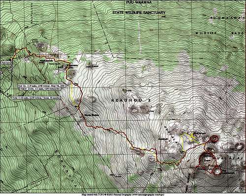 Map of a route to the summit.