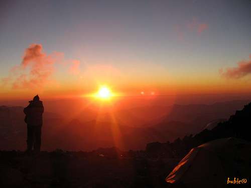 Aconcagua-sunset from Camp Berlin