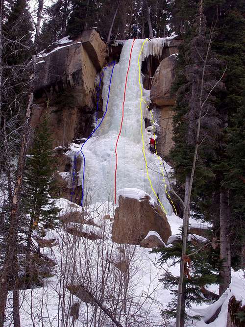 Route on Hidden Falls Ice Column