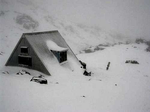 Hoare Hut on a very wintery...