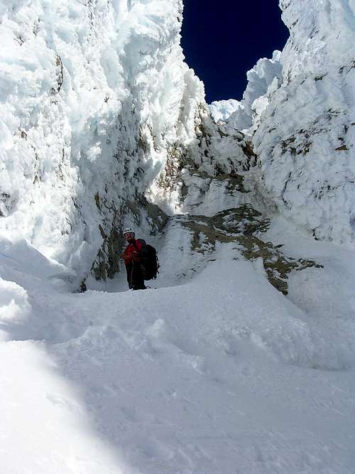 At the base of the first couloir