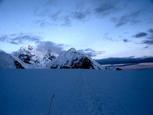Midnight on the lower glacier