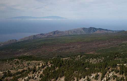 Summit View Montaña del Cedro: the island of La Palma above the Teno mountain range of Tenerife