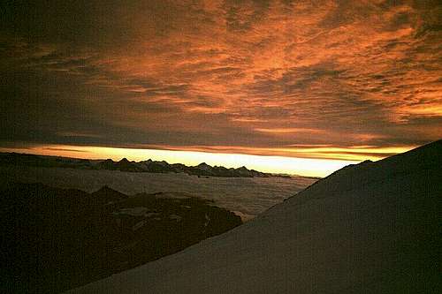 The Pennine Alps at sunrise