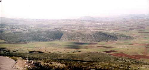 View to the plains near Plataies from the paragliding center