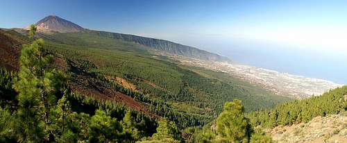 View across the Orotava Valley towards Teide and La Palma