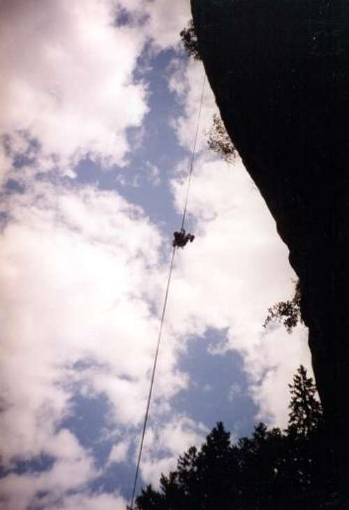 Descending from the top of Skalco in Bohinj.