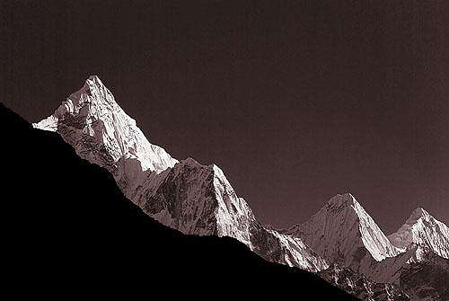 Ama Dablam from above Lobuche one chilly winters evening