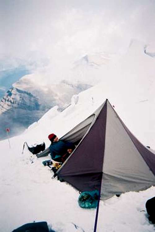 High camp on Robson's North...