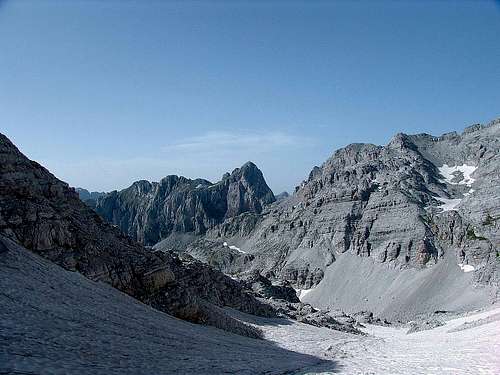 The couloir leading to the summit of Maja Popluks