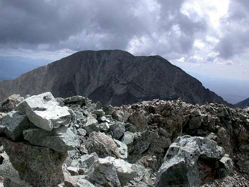 Summit cairn in lower left....