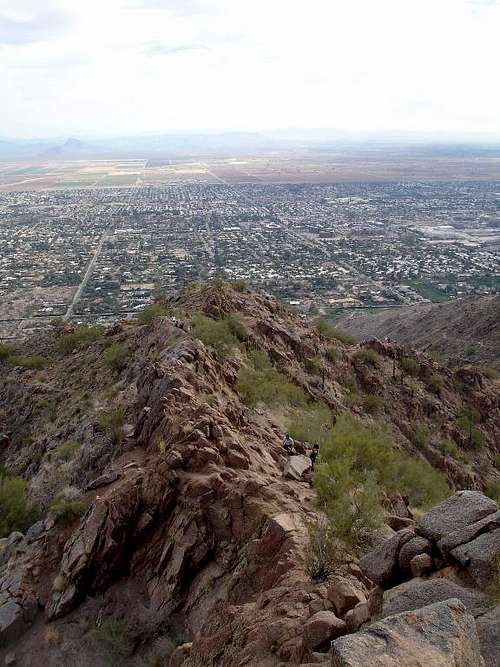 Looking down the Southeastern ridgeline