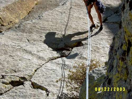 Rappel shadow from the sun...