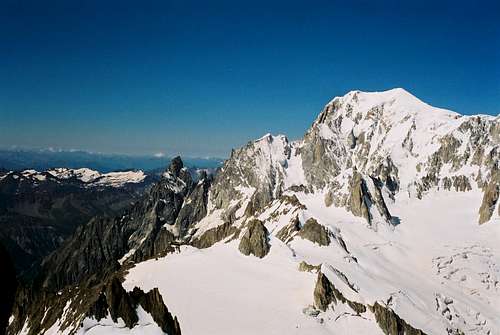 Aiguille Blanche de Peuterey and Mont Blanc