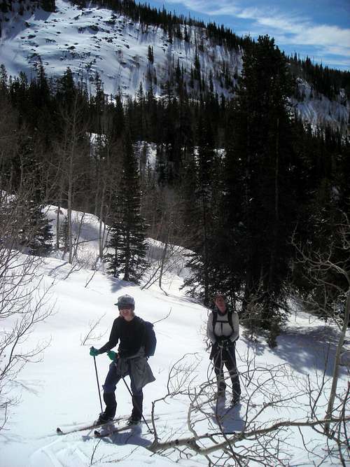 Ski shortcut from Yellow Pine creek
