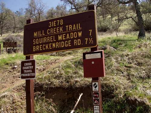 Mill Creek Trailhead Sign