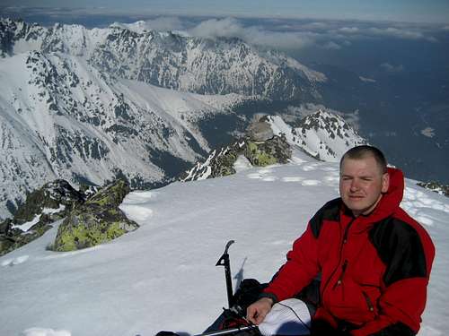 Vilnis on the summit of Niznie Rysy