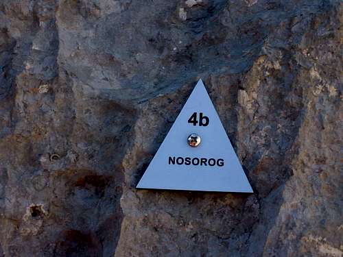 Nosorog plate at the start of the route