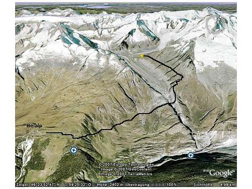 Route to Oberaletsch hut