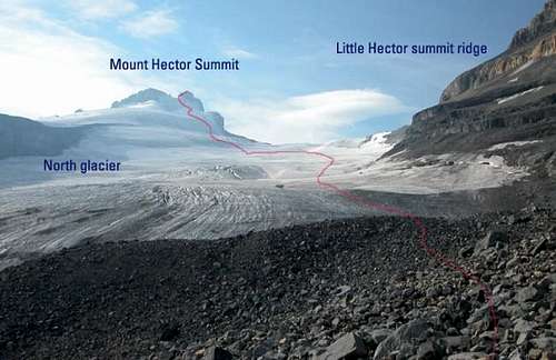 The north glacier route up...