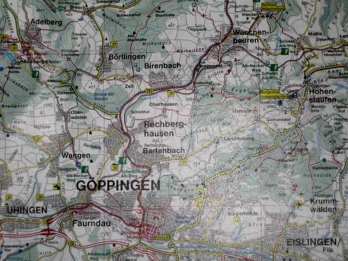 Map of Hohenstaufen area
