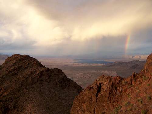 Rainbow at Sunset over Lake Mead