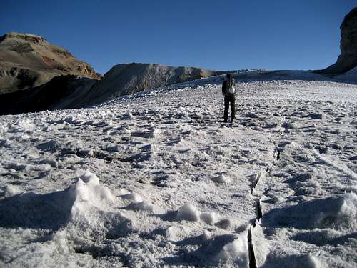 Crevasse Splitting the Belly Glacier