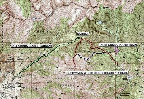 Red route is Deer Creek trail