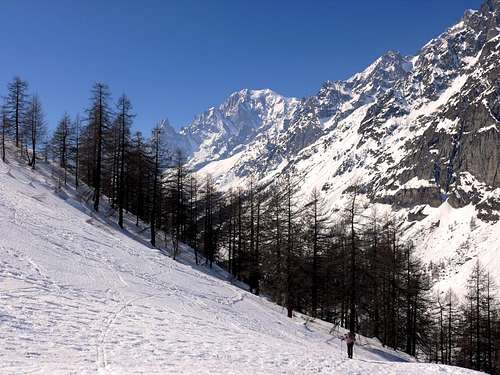 Il Monte Bianco (4810 m), dai pressi del rifugio Bonatti