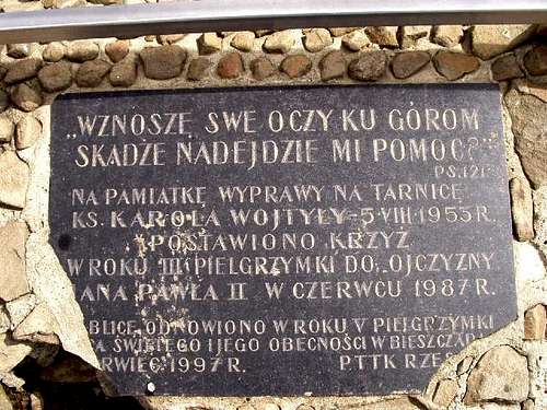 Tarnica - Memorial on the summit