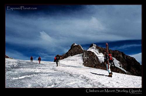 Climbers on Mt Stanley, Rwenzori