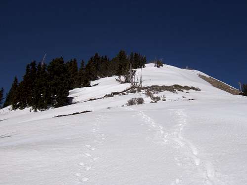 Location on Loafer Mountain to turn left and enter the cirque