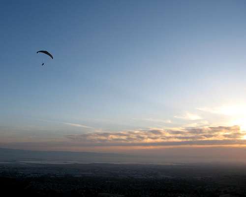 Hang Glider at Sunset