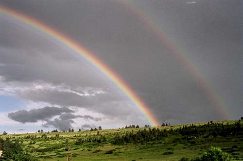 A double rainbow at the opening of Edorado Canyon