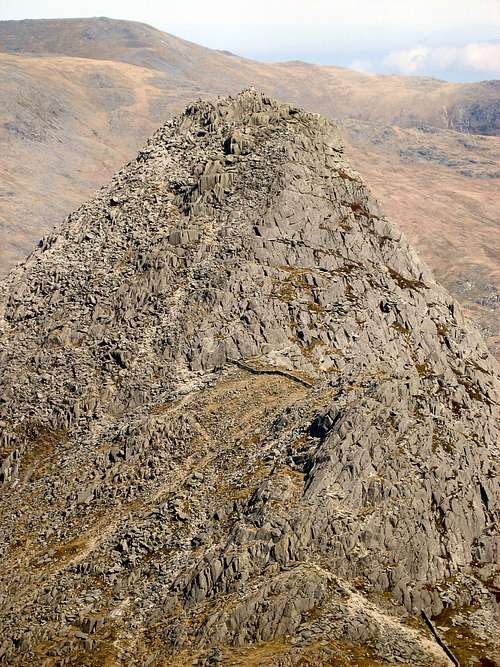 The summit of Tryfan from Glyder Fach