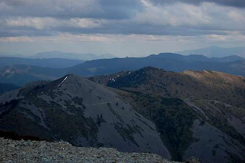 Little Baldy (L) and Bluff Mountain