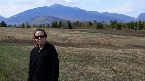 My sister, Marie-Chantale in front of the MacIntyre Mountains
