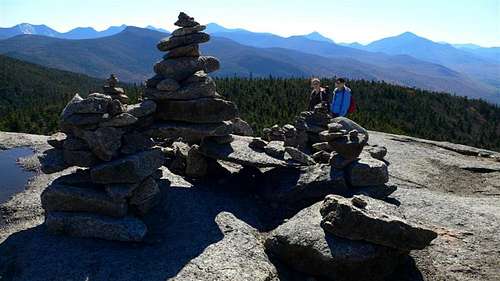 Cairns on the summit of Cascade Mt.