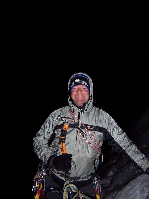 Getting ready to Climb Lake Louise Falls under a full moon 2:am