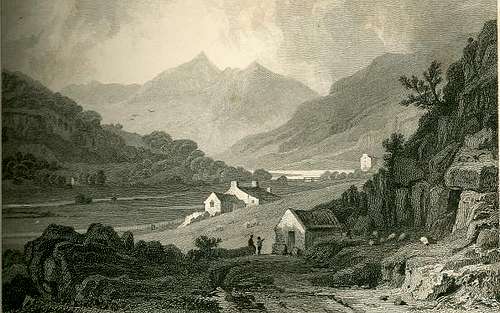 Engraving of Snowdon circa 1830