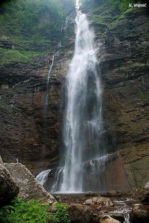 Skakavac waterfall in Perucica virgin wood